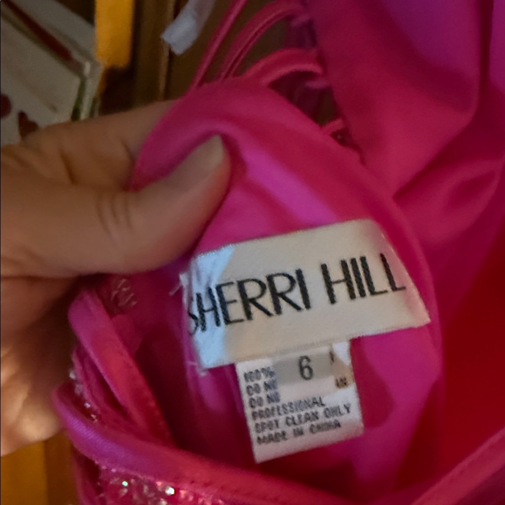 Sherri Hill Pink Glitter Dress - Picture 6 of 8